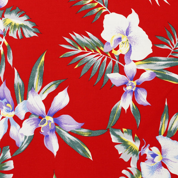 Orchid Flower Print - Red