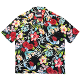Printed Cotton Hawaiian Shirt - Black