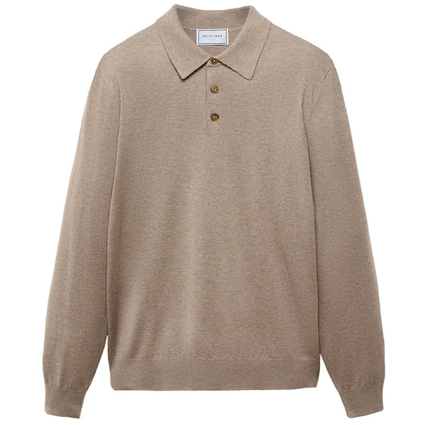 "ANDREW" LONG SLEEVE COTTON JERSEY POLO SHIRT