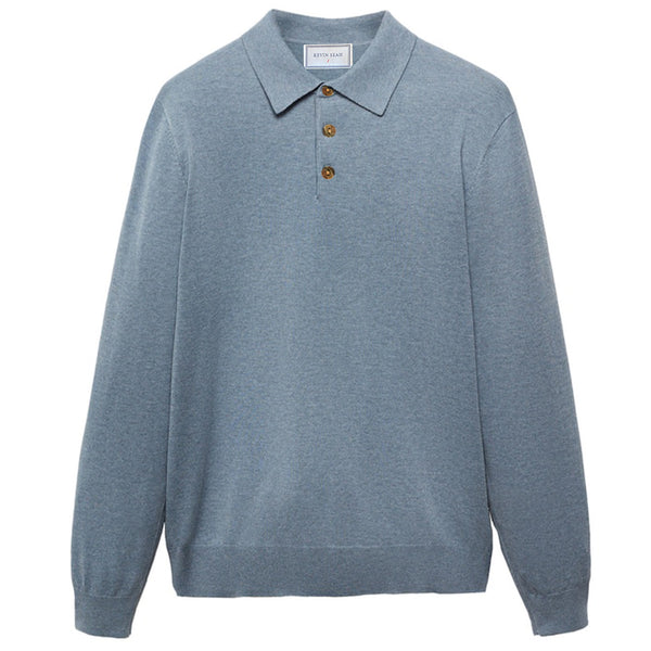 "ANDREW" LONG SLEEVE COTTON JERSEY POLO SHIRT