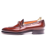 Brown Patina Calf String Loafers