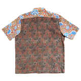 Block Print Short Sleeve Shirt - Brown / Rust