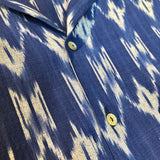 Hand Loomed Ikat Short Sleeve Shirt - Blue