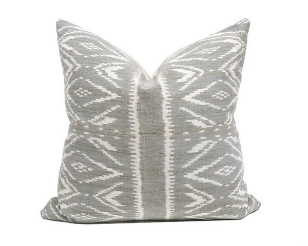 Handwoven Indonesian Ikat Cushion Cover - Grey