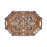 Walnut Wood & Mother of Pearl Inlay Serving Tray