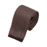 Chocolate Brown Star Silk Knitted Tie