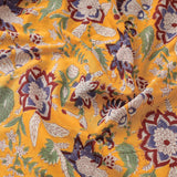 TURMERIC YELLOW FLORAL HAND BLOCK PRINT