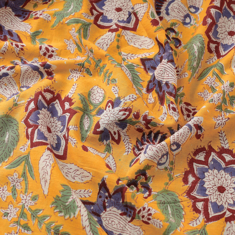 TURMERIC YELLOW FLORAL HAND BLOCK PRINT