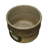 Japanese Chawan Matcha Bowl with Silver Rabbit Motif