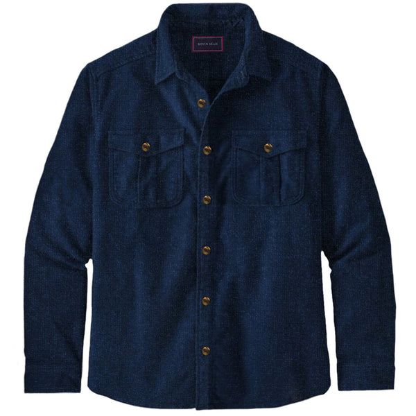 Navy Wool Overshirt (Made to order)