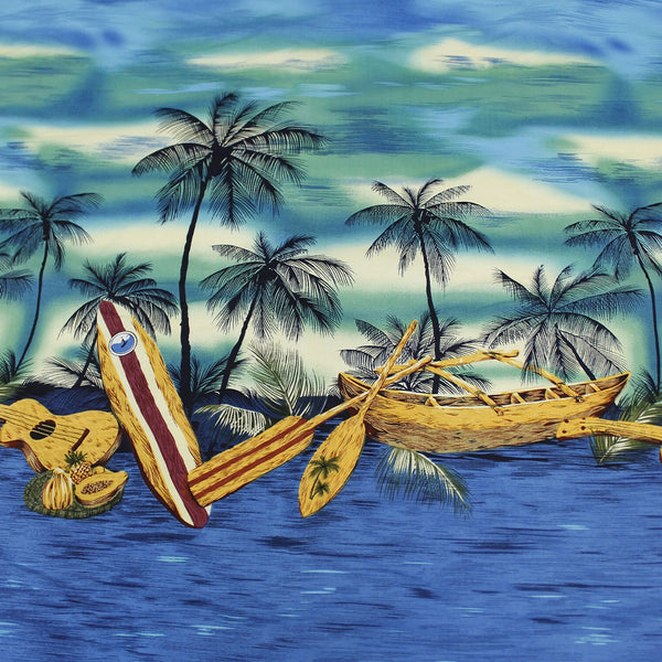 Sunset Canoe Ukulele Print - Blue