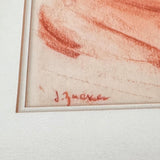 Vintage Signed Jacques Zucker Sanguine Portrait – “A Pensive Woman”