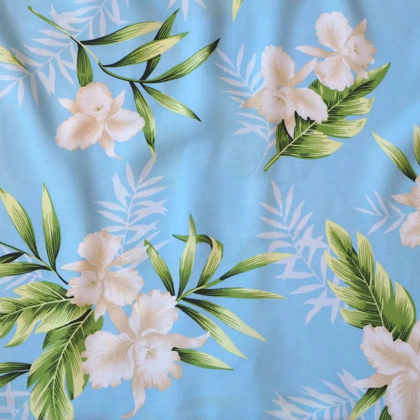 MIDNIGHT BABY BLUE HAWAIIAN RAYON