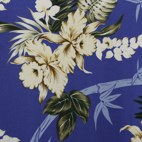 Bamboo Ginger Rayon Hawaiian Print