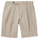 "STEVEN" Cotton Linen Pleated Shorts (Made to Order)