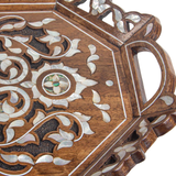 Walnut Wood & Mother of Pearl Inlay Serving Tray