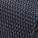 Navy Blue Star Silk Knitted Tie