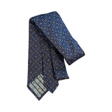 Dark Blue Patterned Silk Tie