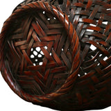 Japanese Ikebana Basket with Raised Plaits and Twisted Handle