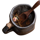 Warped Ceramic Cup with Rope Detail Handle