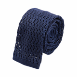Blue Zigzag Silk Knitted Tie