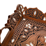 Handmade Wooden Tray with Mother of Pearl Inlay
