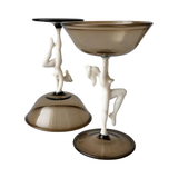 Art Deco Smoky Glass Cordial Set