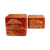 Vintage Japanese Hon-Shu-Nuri Kin Makie Jubako Stacking Lacquer Box