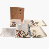 Hand-Painted Kato Kohei Kiln Floral Plate Set – Set of 5