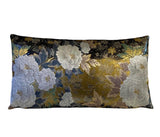 Reversible Golden Silk Obi Cushion - Flowers