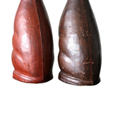 Vintage Empoli Leather Wrapped Dog & Cat Decanter Set