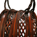 Japanese Ikebana Basket with Raised Plaits and Twisted Handle