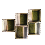 Tamayama Yasuo 
Oribe Ware Square Small Bowls by Tamayama Kiln – Set of 5