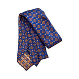 Blue / Orange Patterned Silk Tie