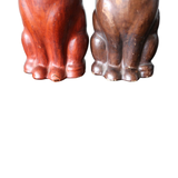 Vintage Empoli Leather Wrapped Dog & Cat Decanter Set