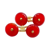 Antique 1920’s French cufflinks buttons set 18k gold set with carnelian