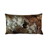 Reversible Black Silk Obi Cushion - Flowers