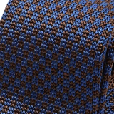 Blue & Brown Silk Knitted Tie