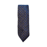 Dark Blue Patterned Silk Tie
