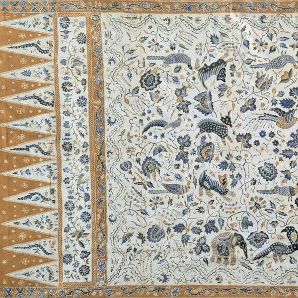 Vintage 1970'S Indonesian Hand Drawn Cotton Batik Tulis