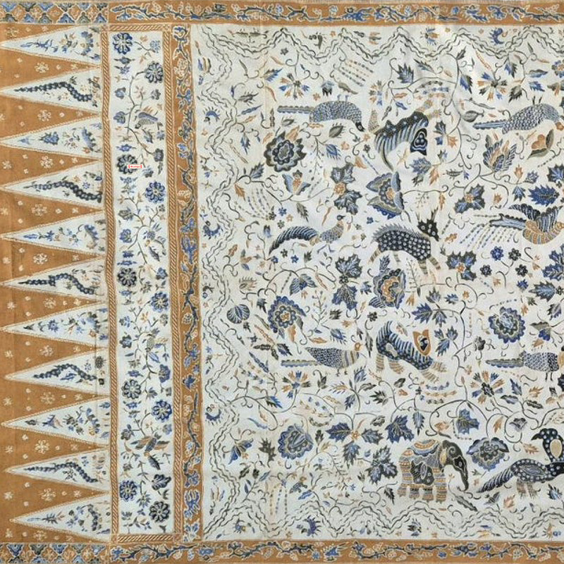 Vintage 1970'S Indonesian Hand Drawn Cotton Batik Tulis