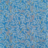 Traditional Indonesian Silk Cotton Batik Tulis with Blue Leaf Pattern