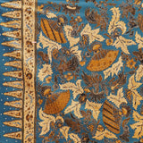 Vintage 1960's Hand Fan and Pucuk Rebung Pattern Indonesian Hand Drawn Cotton Batik Tulis