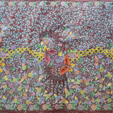 Traditional Javanese Batik Tulis with Floral and Butterfly Garden