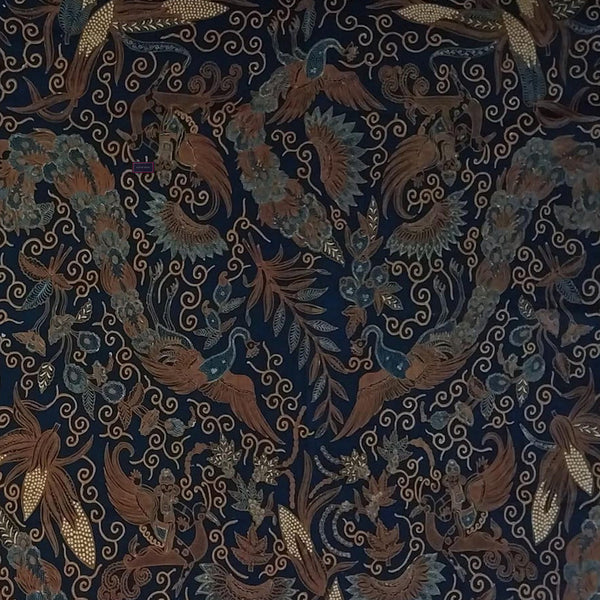 Vintage 1950'S Batik Sogan Solo Tulis Lawas Indonesian Hand Drawn Cotton Batik Tulis