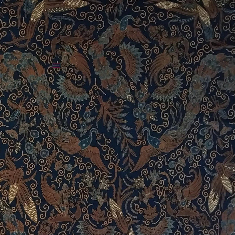 Vintage 1950'S Batik Sogan Solo Tulis Lawas Indonesian Hand Drawn Cotton Batik Tulis