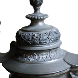 Vintage Baroque Glass and Pewter Carafe Wine Decanter