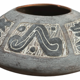 Vintage Mexican Sgraffito Folk Art Zoomorphic Clay Vase