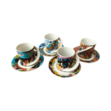 Vintage 1980’s set of 4 Rosenthal Cupola artists collection series Espresso Cups and Saucers