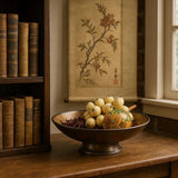 Vintage Cloisonné Brass Bowl with Bird & Flowers